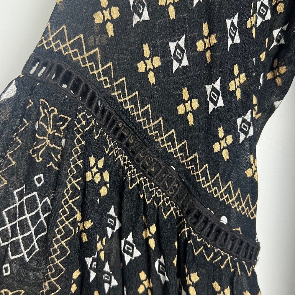 Anthropologie Muche Et Muchette Bohemian Beaded Embroidered Ruffle Gypsy Dress S - Picture 7 of 13